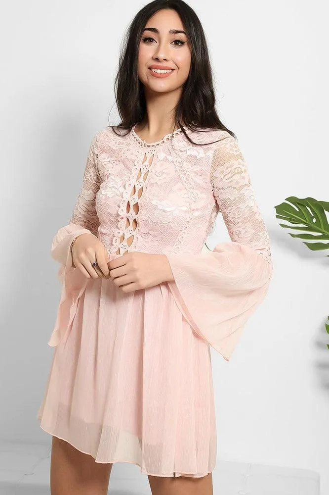 Lace And Shimmer Chiffon Dress