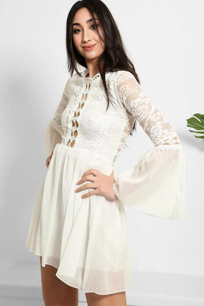 Lace And Shimmer Chiffon Dress