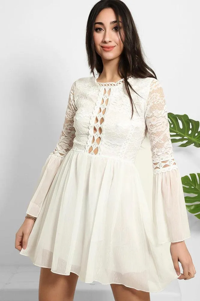 Lace And Shimmer Chiffon Dress