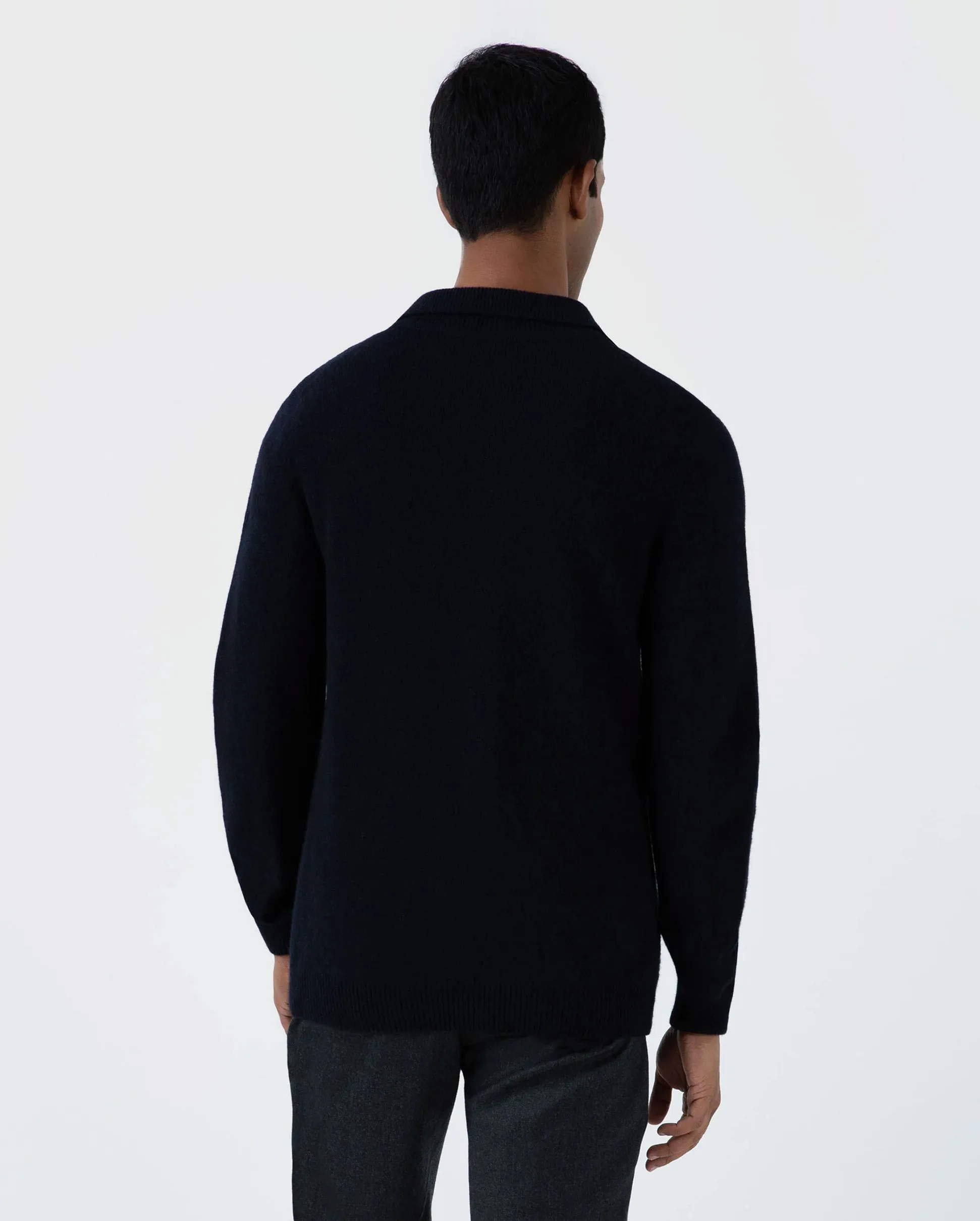 LAMBSWOOL JACKET / DARK NAVY MOULINE