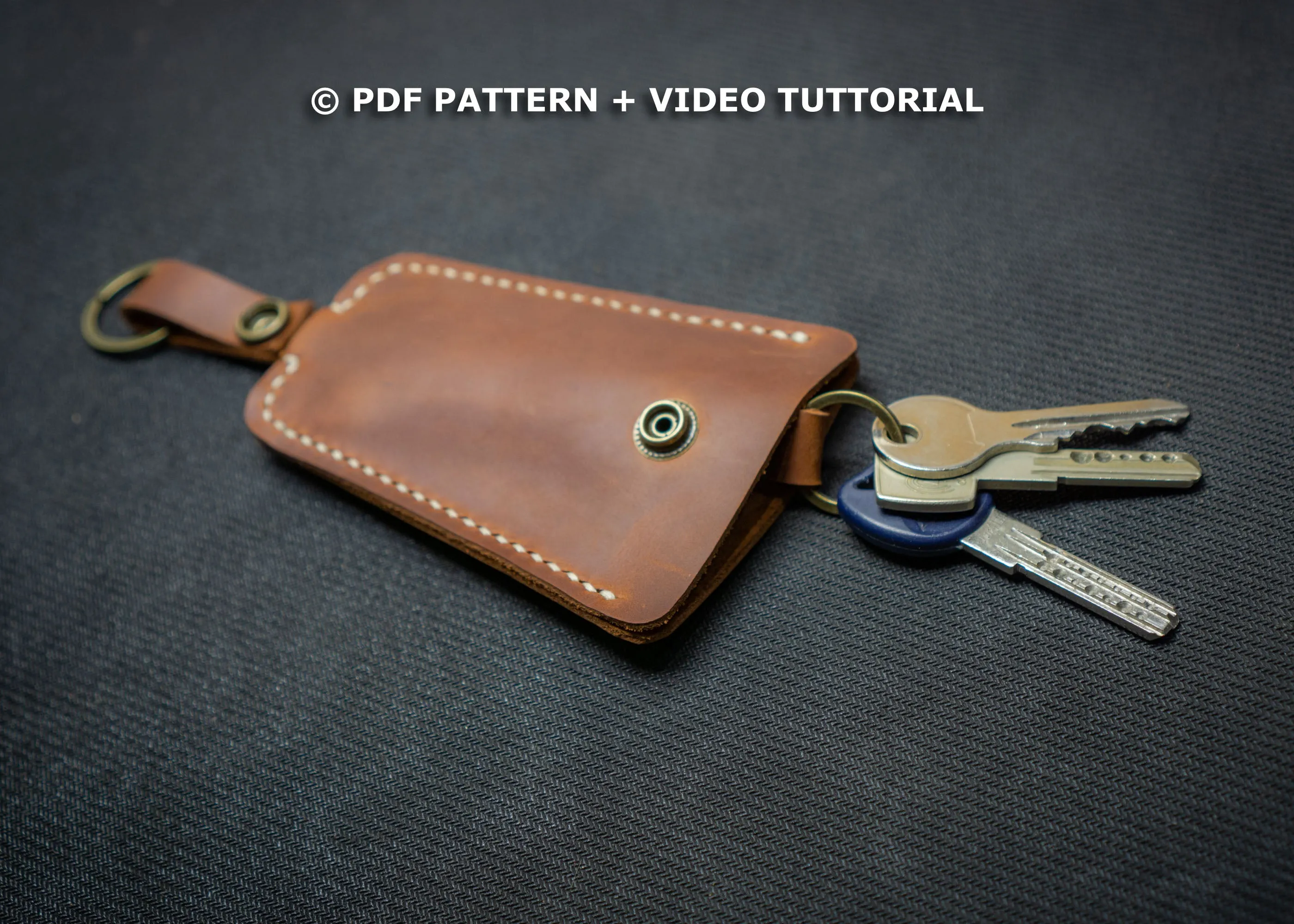 LEATHER PATTERN | Leather Keychain, PDF Download, Video Tutorial, DIY