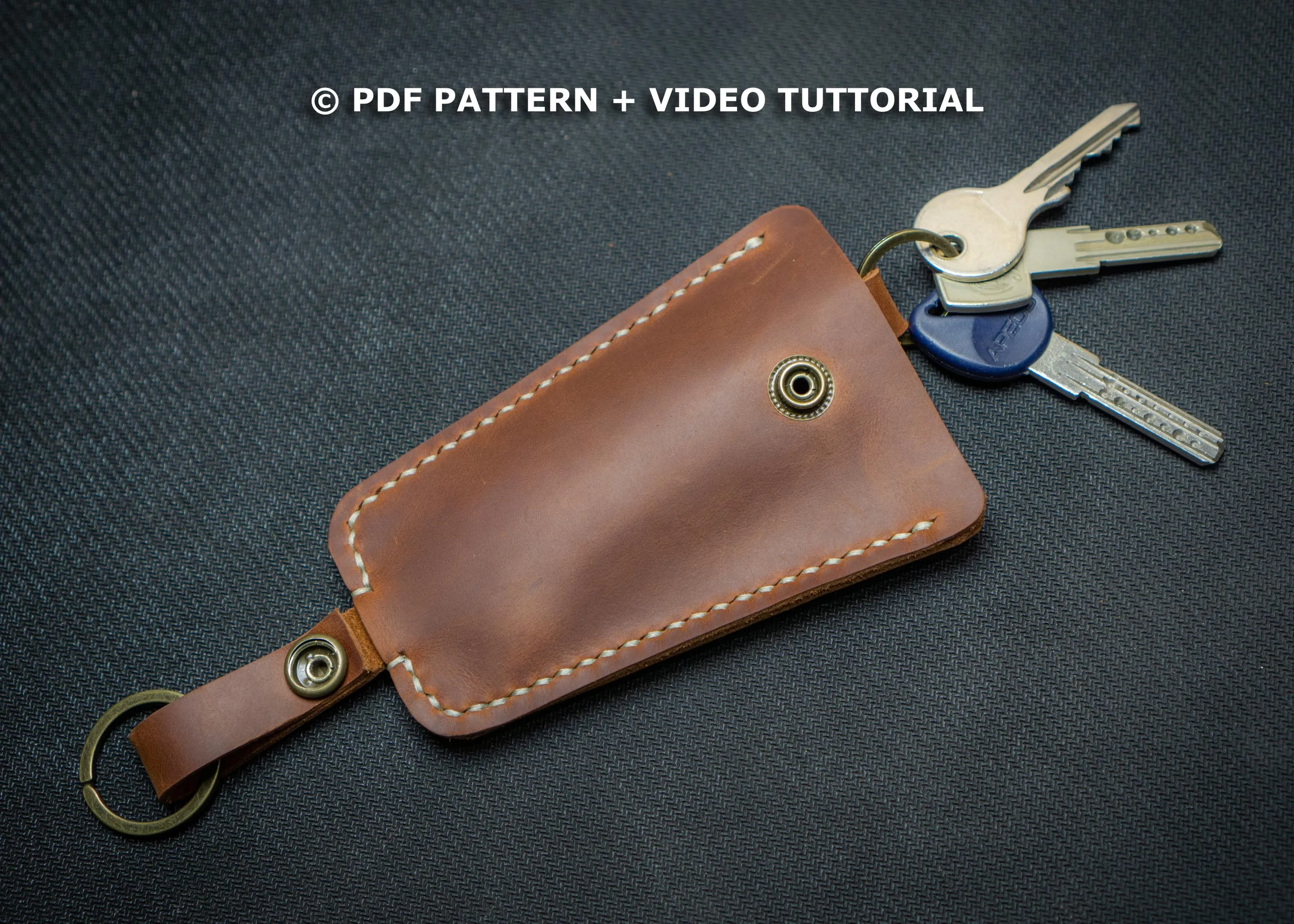 LEATHER PATTERN | Leather Keychain, PDF Download, Video Tutorial, DIY