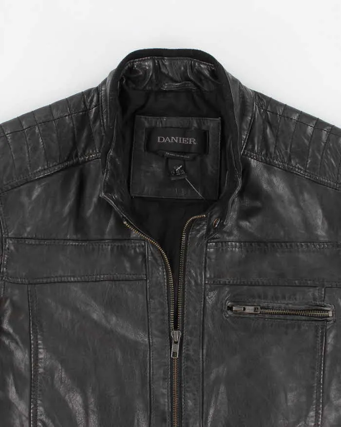 Men's Danier Black Leather Jacket - S