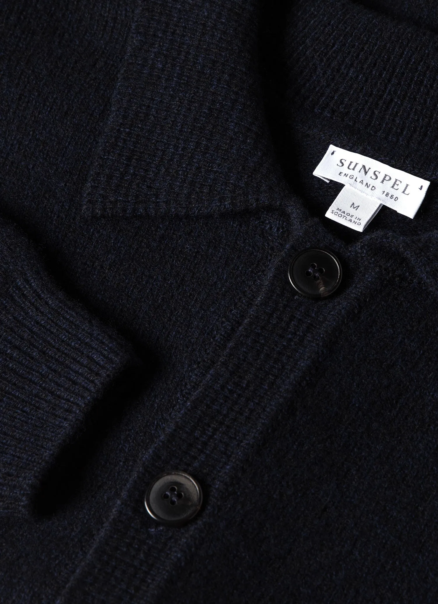 Men's Lambswool Jacket in Dark Navy Mouline