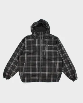 Men's Vintage Black Checked Columbia Zip Up Hooded Jacket - M