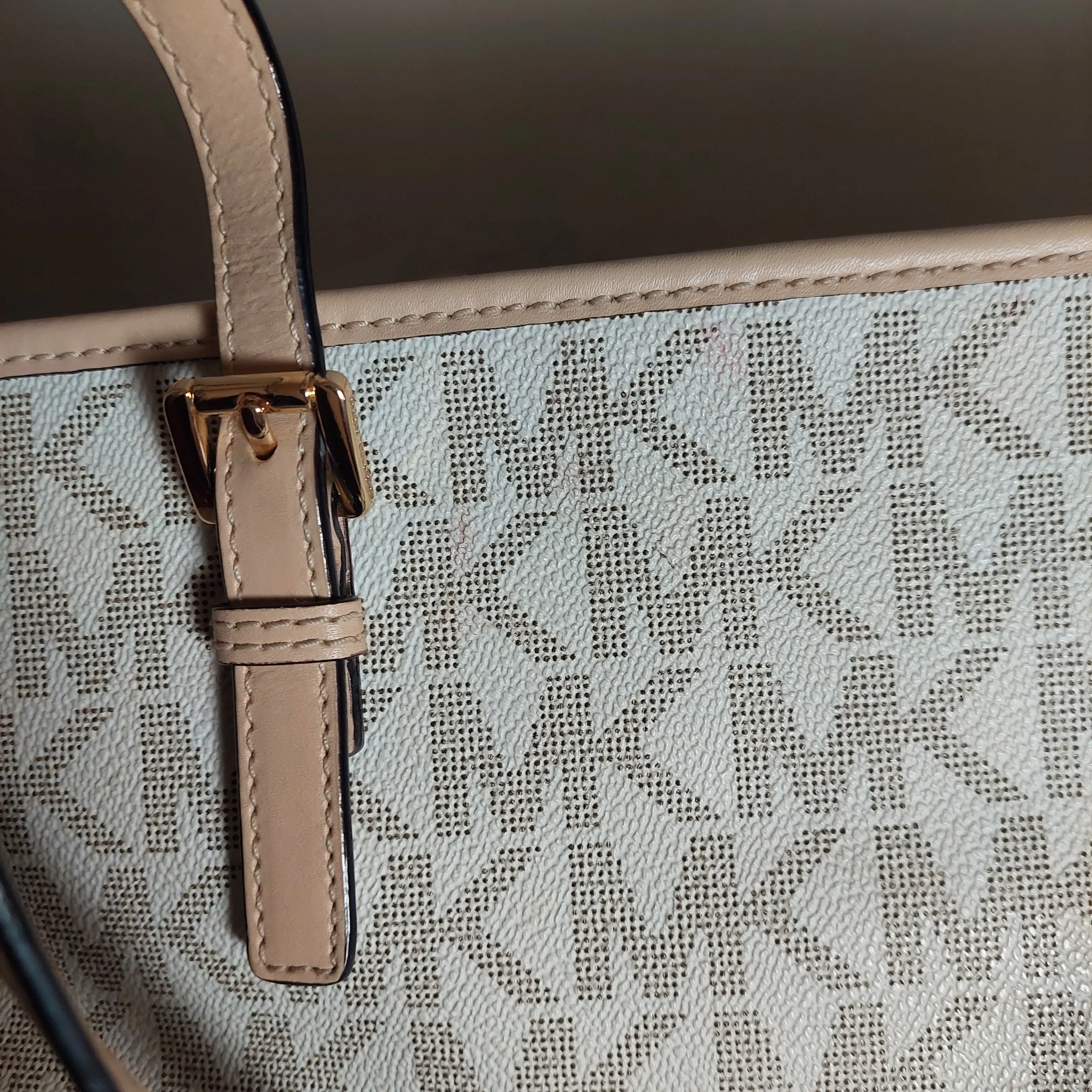 Michael Kors Vanilla Monogram Jet Set Tote Bag | Pre loved |