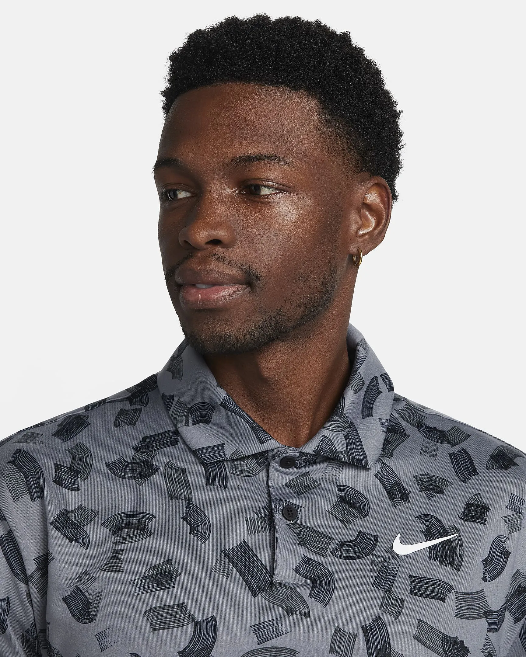 Nike Dri-FIT Tour Micro Print Polo Smoke Grey - SS24