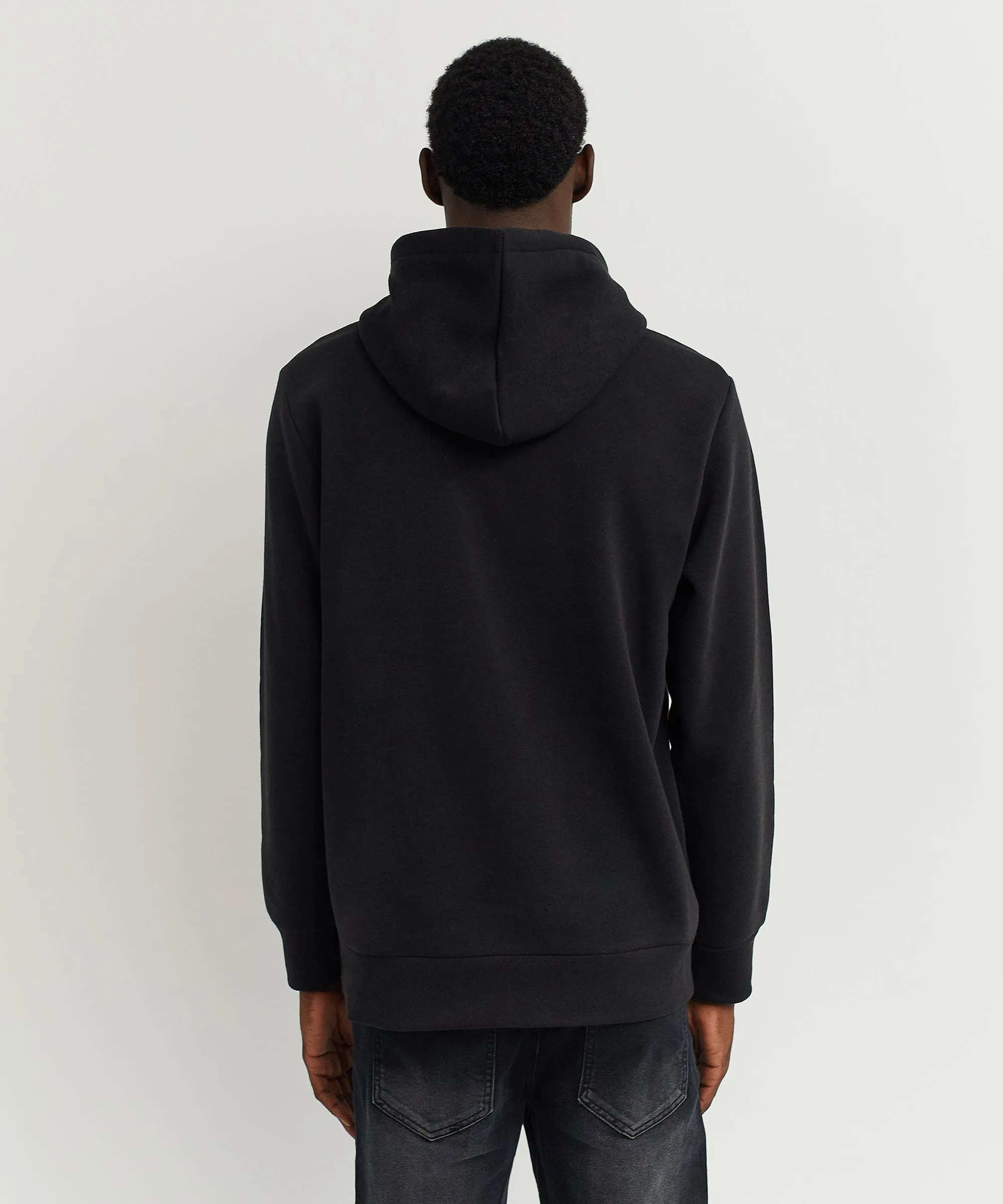 ODB Front Print Washed Hoodie - Black