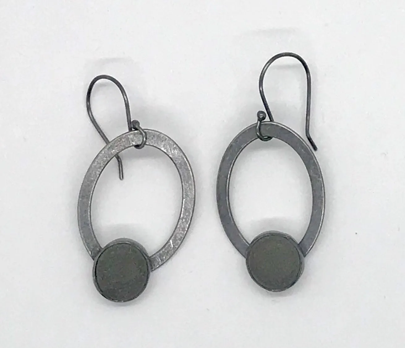 Open Circle Rock Earrings