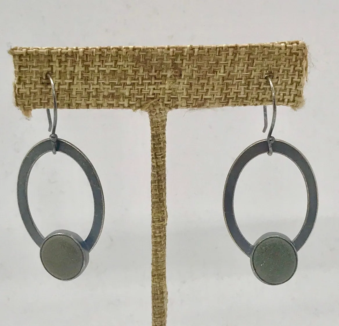 Open Circle Rock Earrings