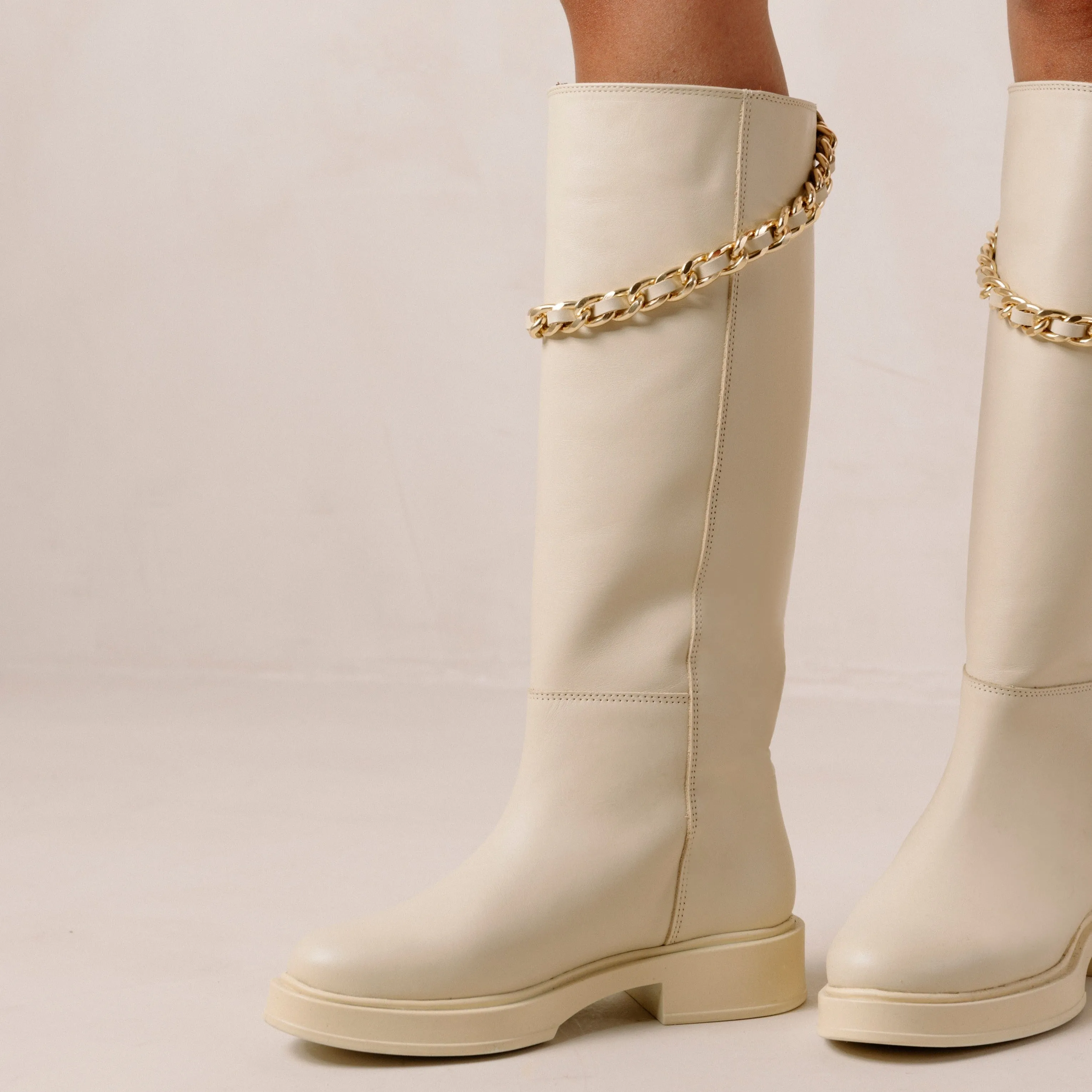 Pier Cream Leather Boots