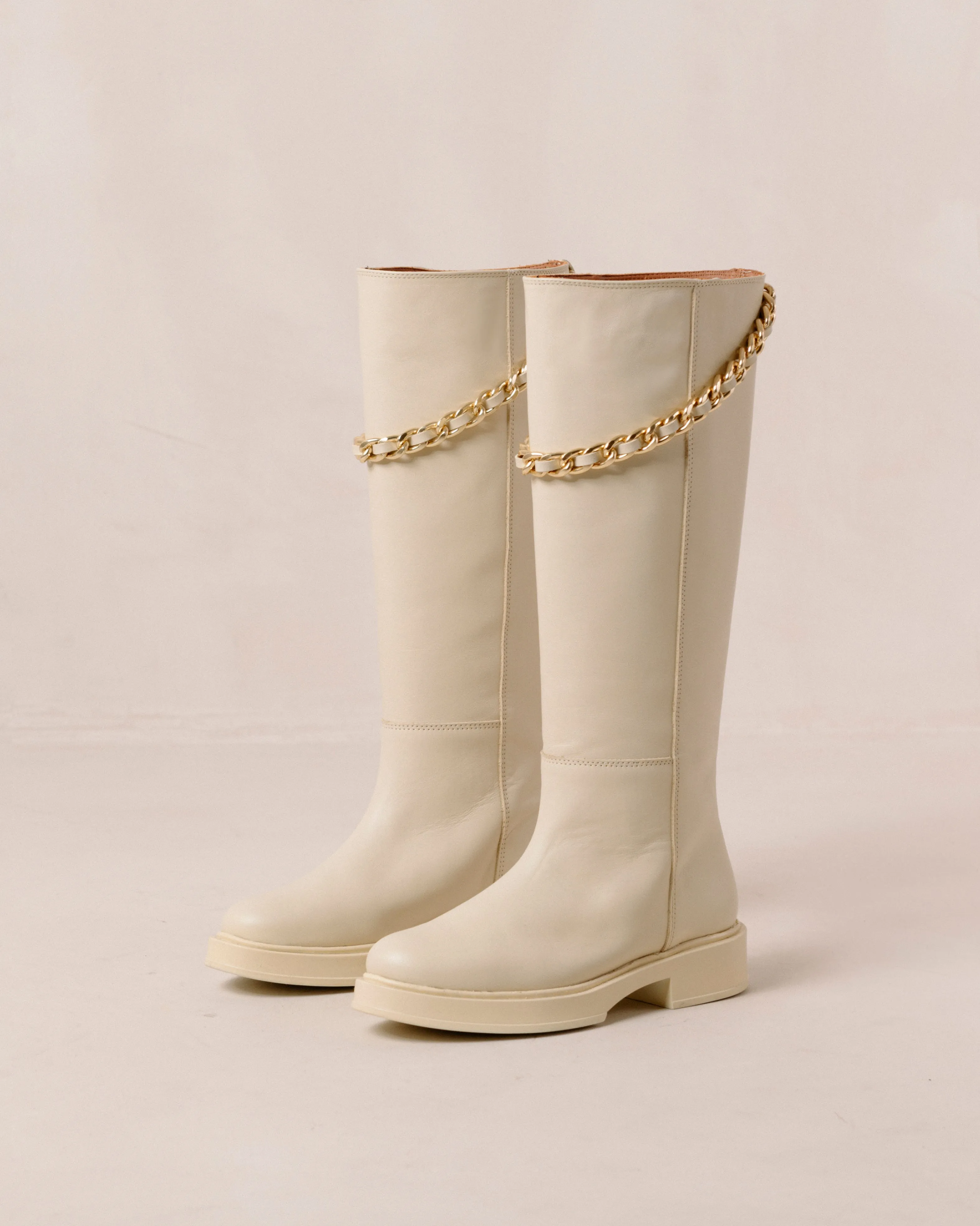 Pier Cream Leather Boots