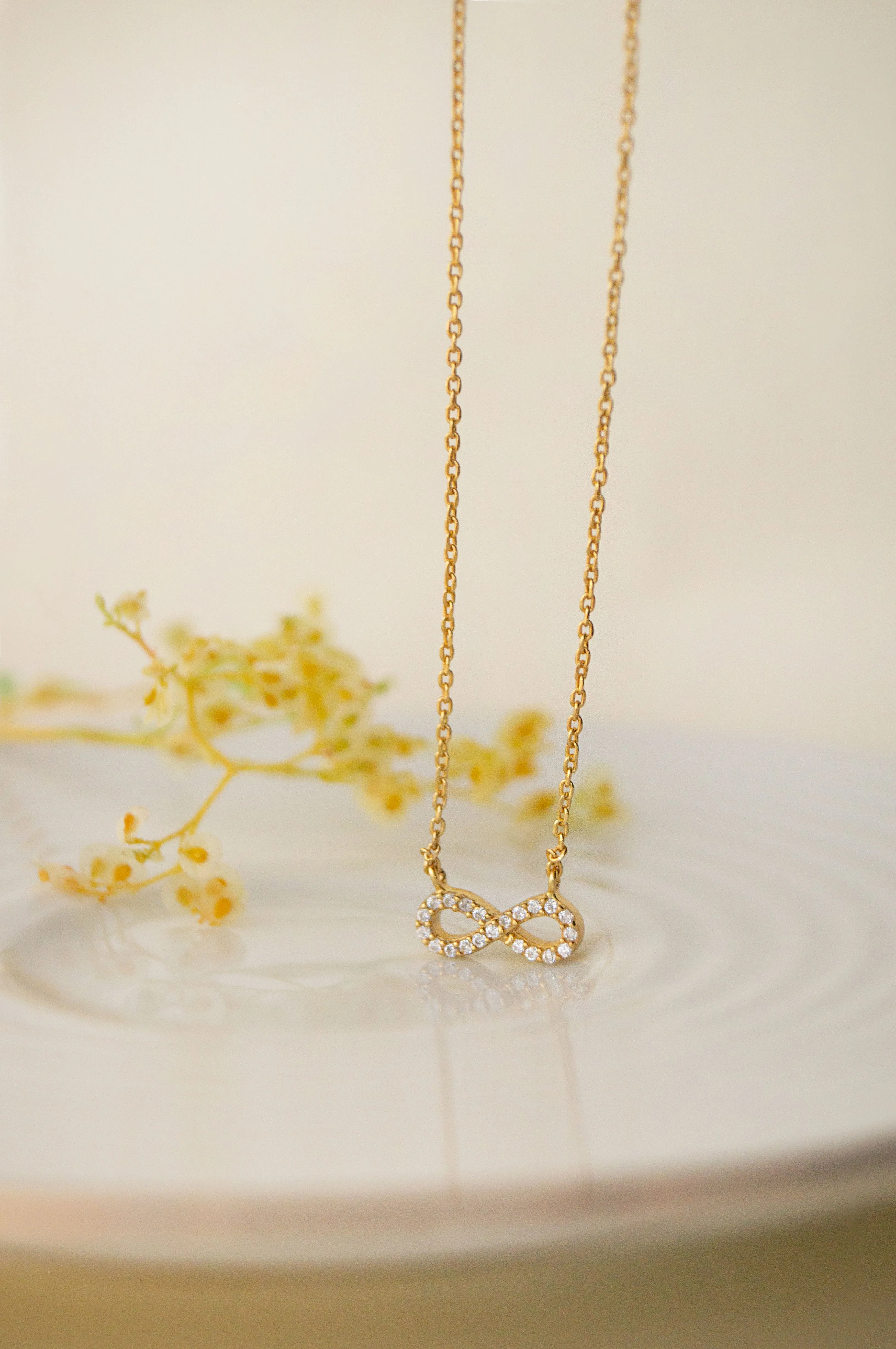 Pretty Tiny Infinity Gold Plated Sterling Silver Chain Necklace