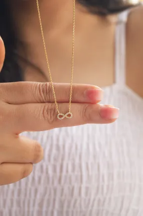 Pretty Tiny Infinity Gold Plated Sterling Silver Chain Necklace