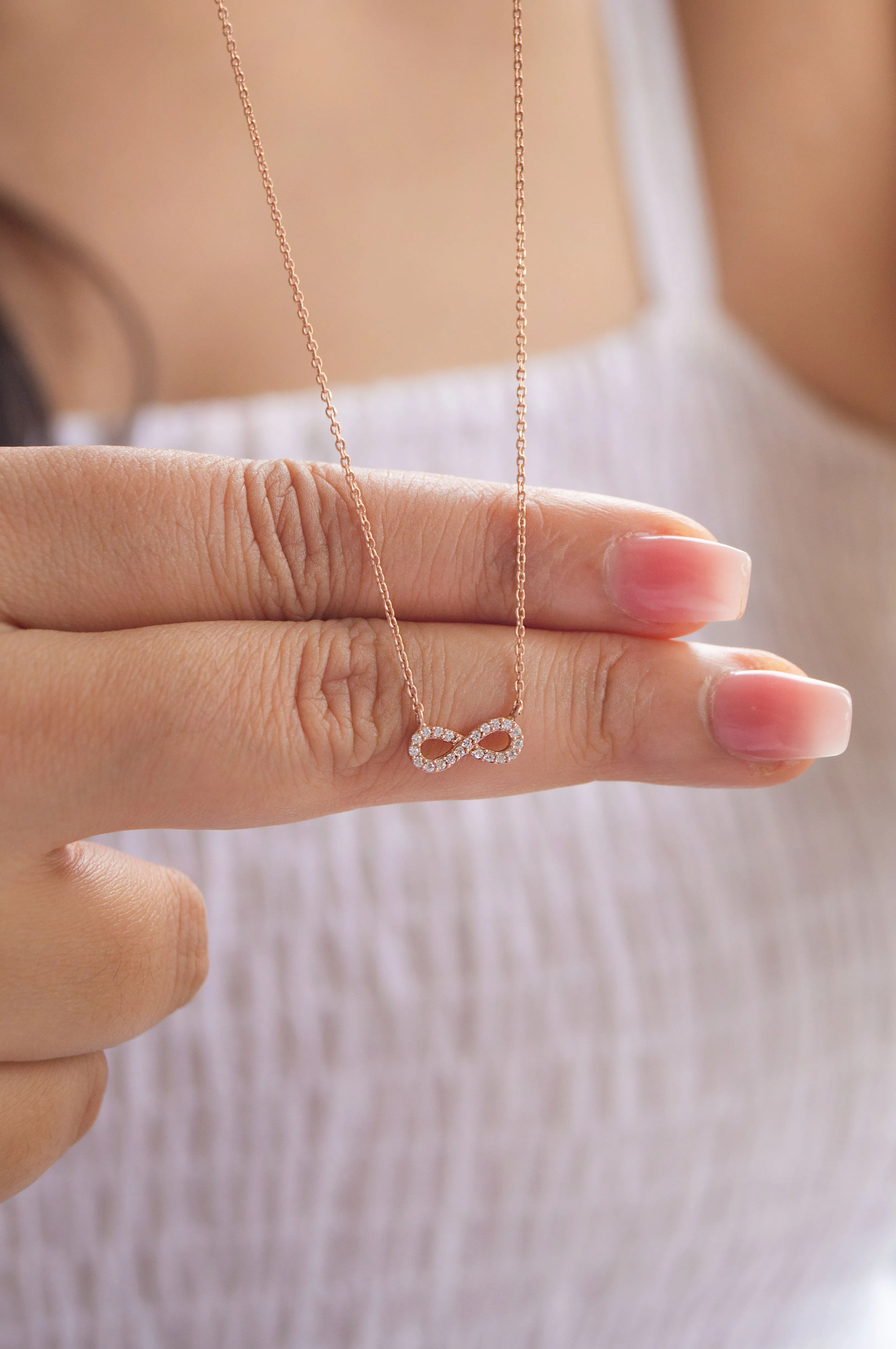 Pretty Tiny Infinity Gold Plated Sterling Silver Chain Necklace