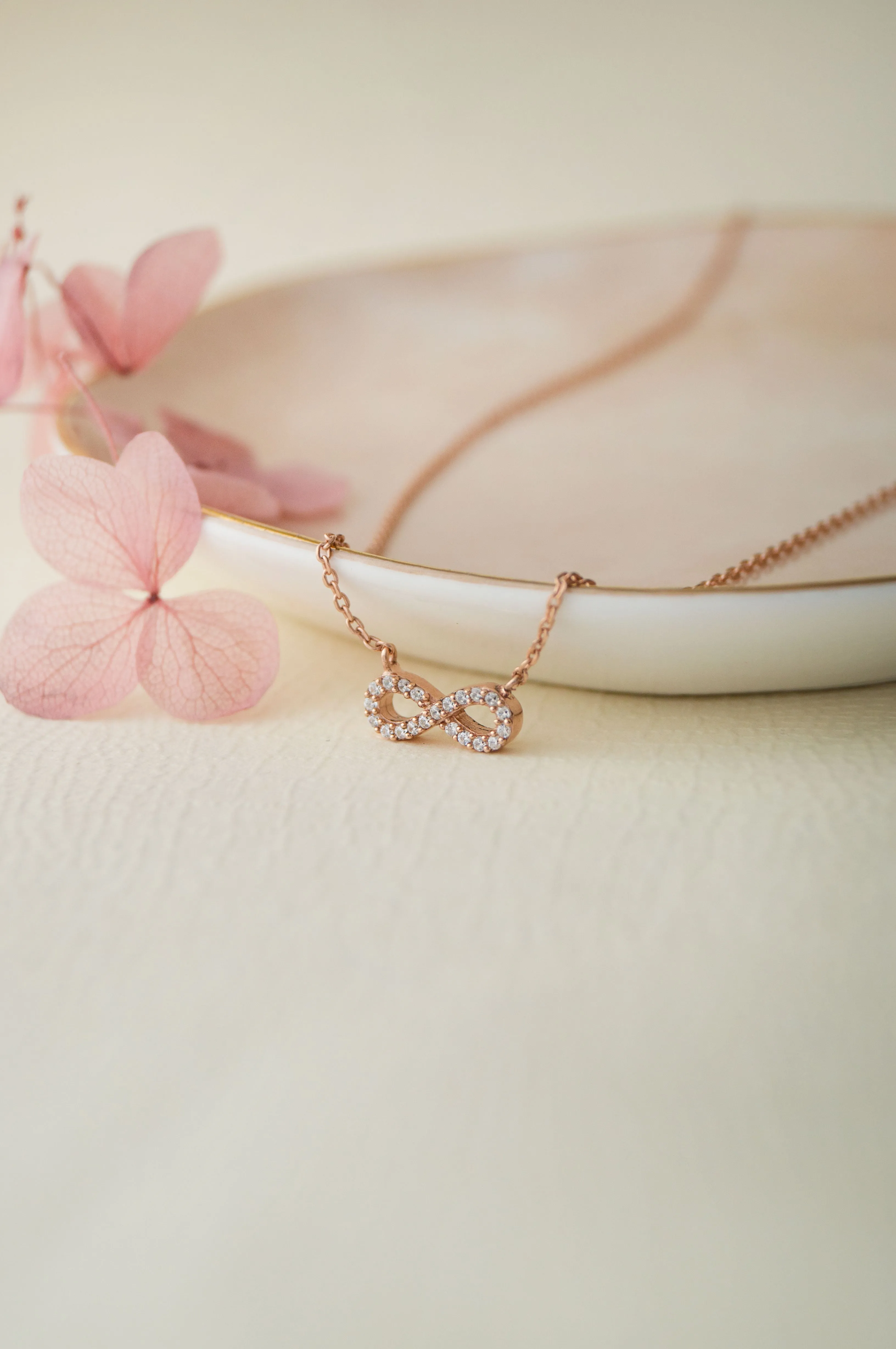 Pretty Tiny Infinity Gold Plated Sterling Silver Chain Necklace