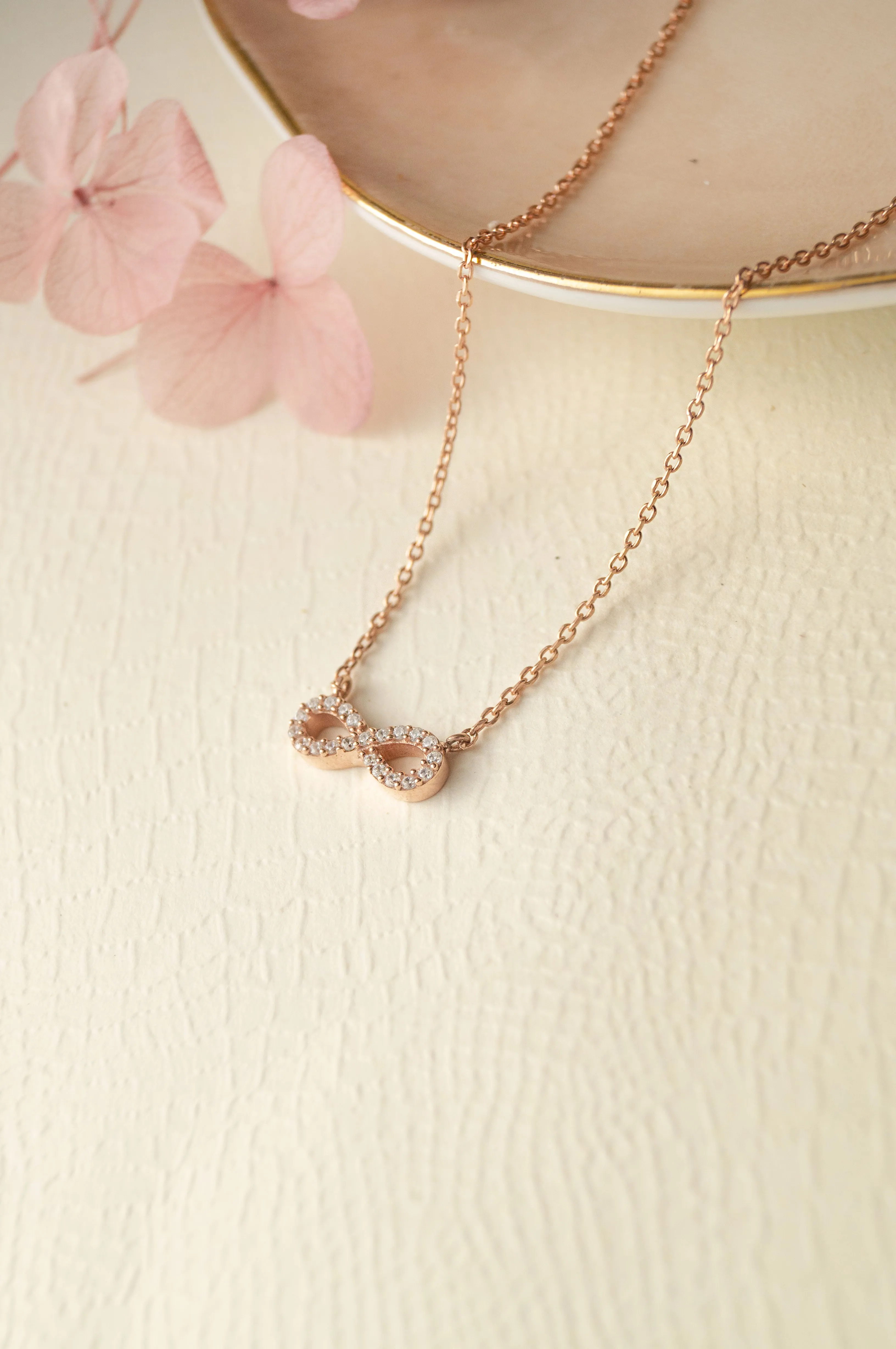 Pretty Tiny Infinity Gold Plated Sterling Silver Chain Necklace