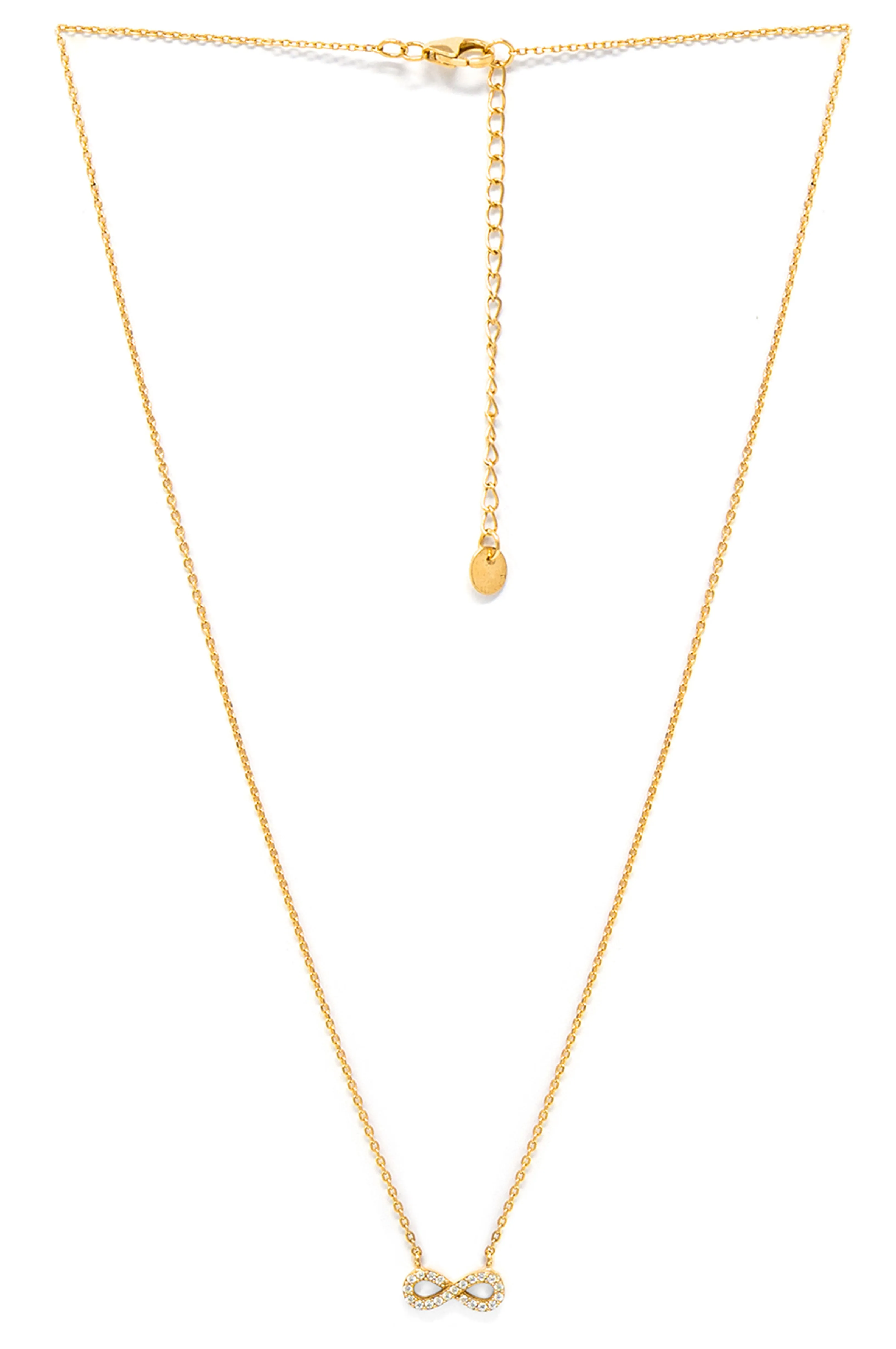 Pretty Tiny Infinity Gold Plated Sterling Silver Chain Necklace