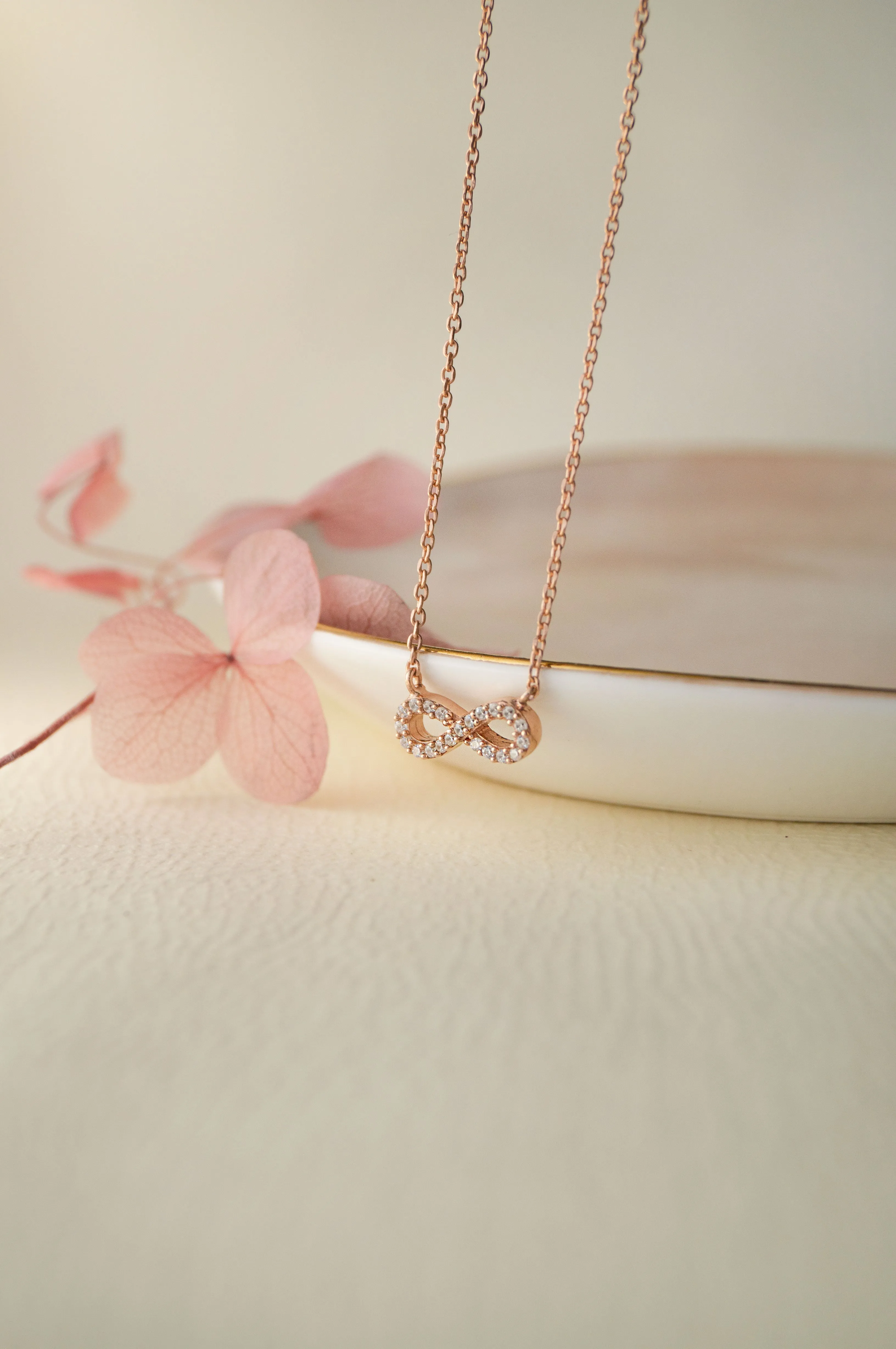 Pretty Tiny Infinity Gold Plated Sterling Silver Chain Necklace