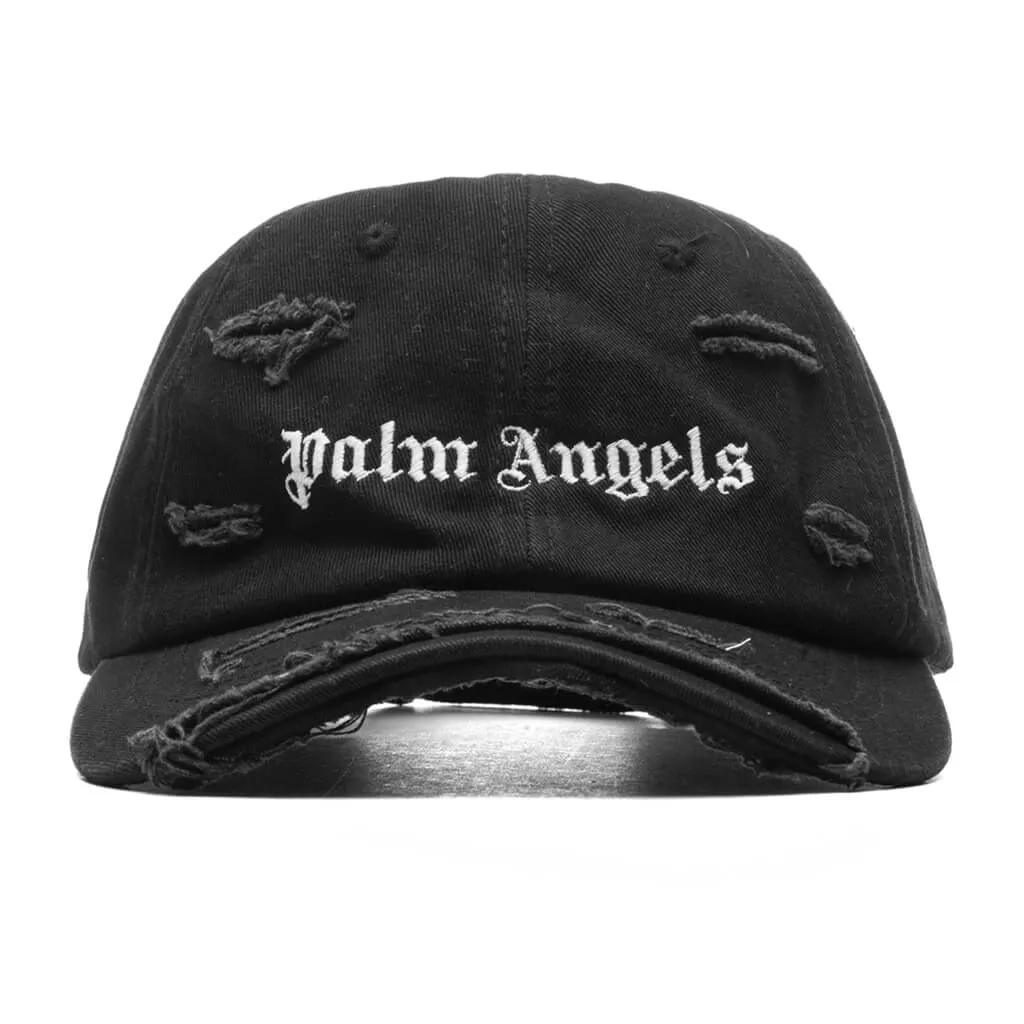 Ripped Logo Cap - Black/White