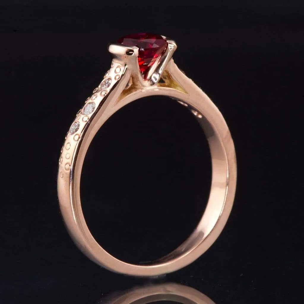 Ruby Half Bezel Diamond Star Dust Engagement Ring