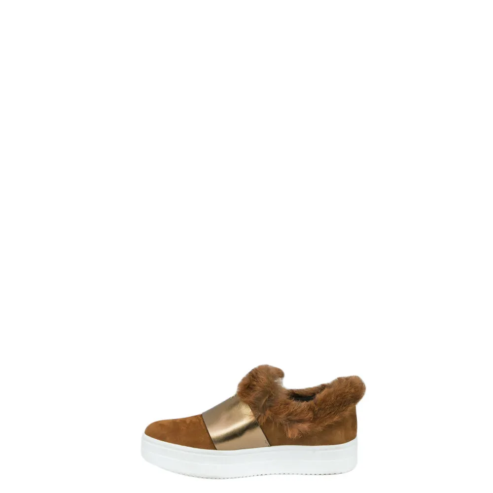 Slip-On Fascia Fur Lapin/Nabuck Brown