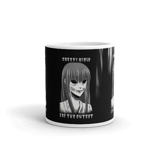 Soft Goth Mug / Creepy Mug / Scary Gift / Black Ceramic Mug