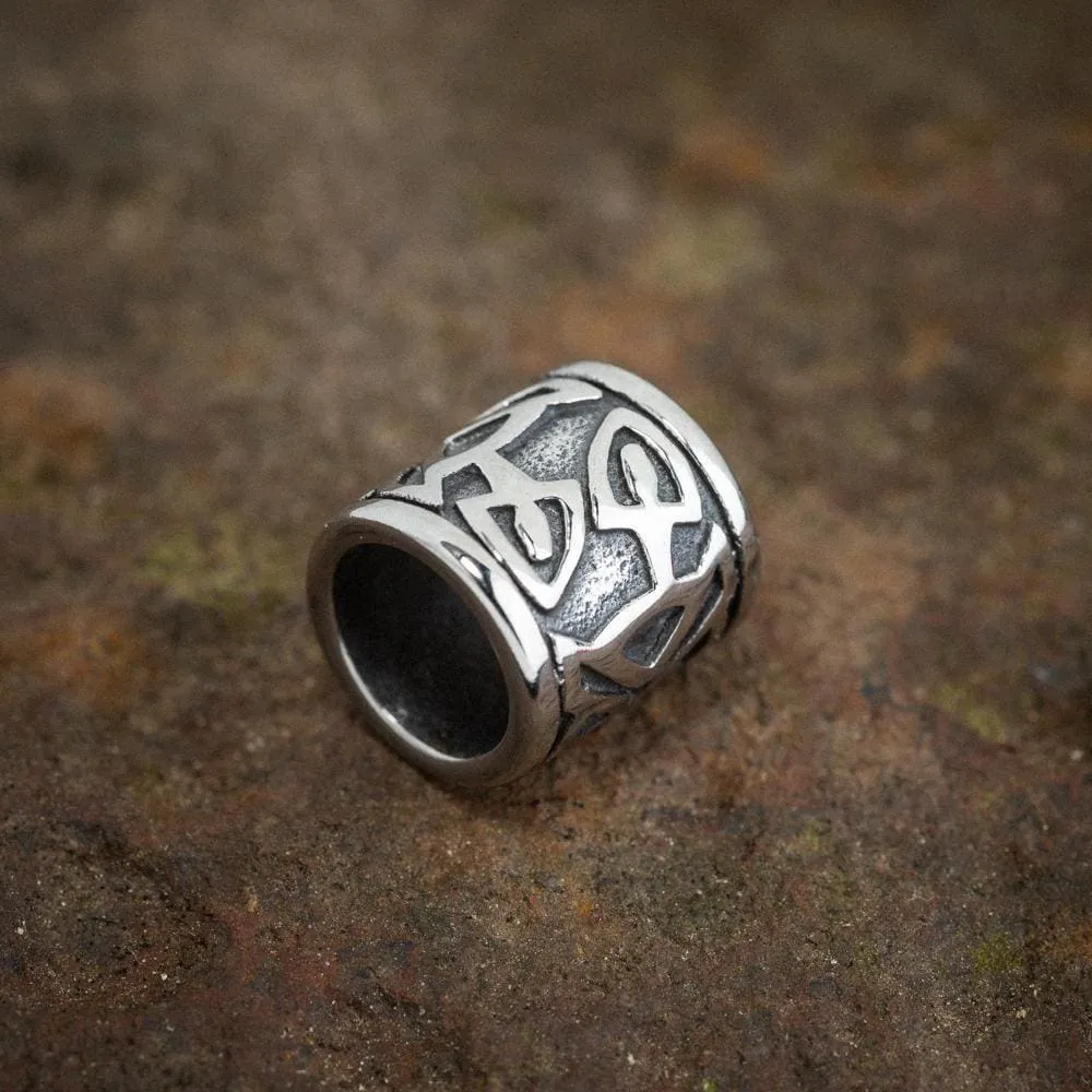 Stainless Steel Beard Ring With Celtic Clover Design