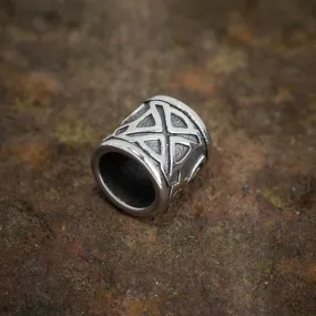 Stainless Steel Beard Ring With Celtic Clover Design