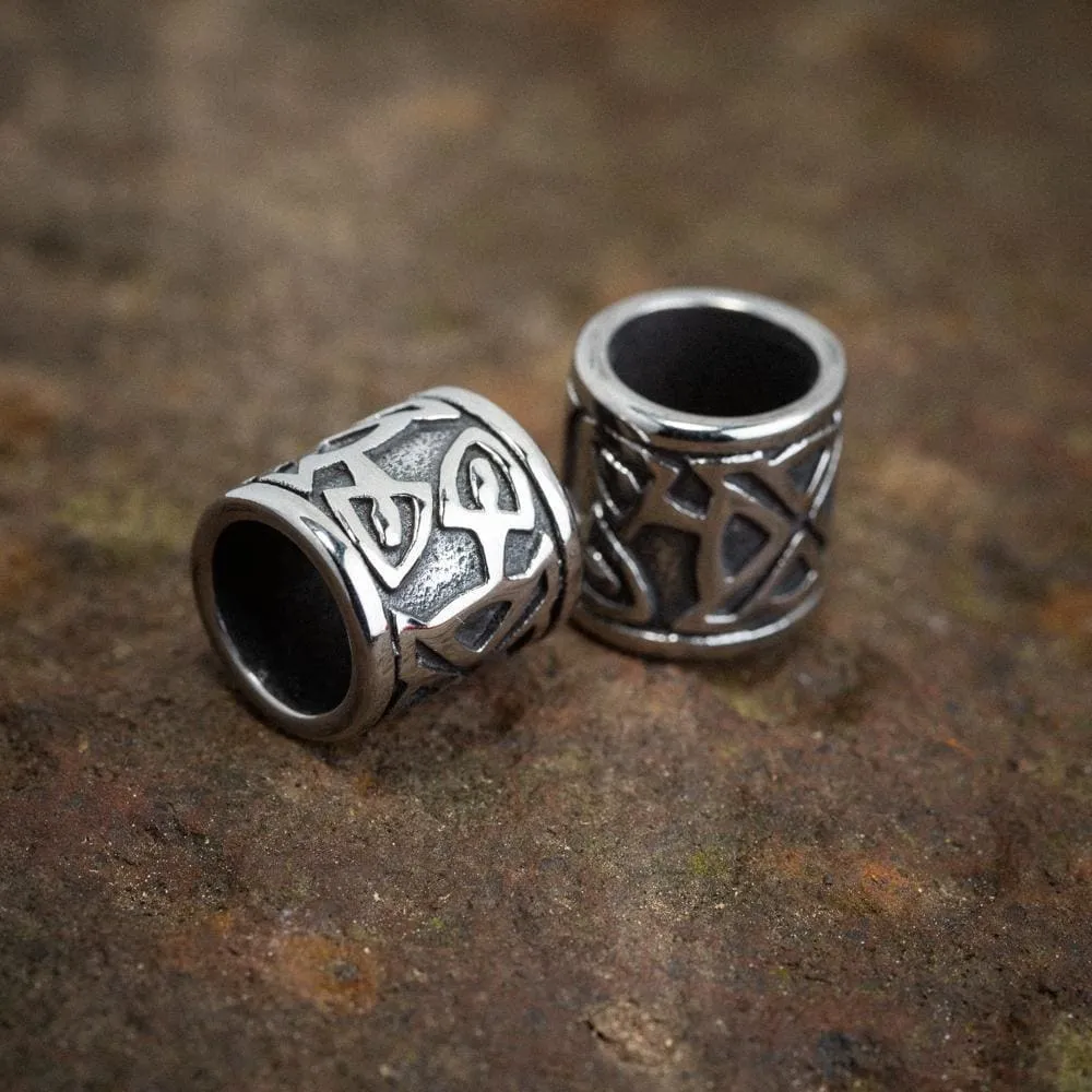 Stainless Steel Beard Ring With Celtic Clover Design