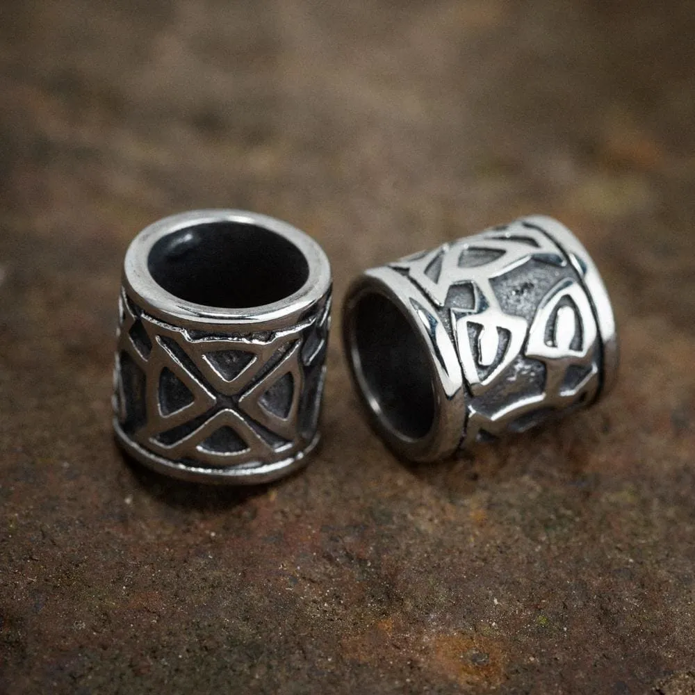 Stainless Steel Beard Ring With Celtic Clover Design