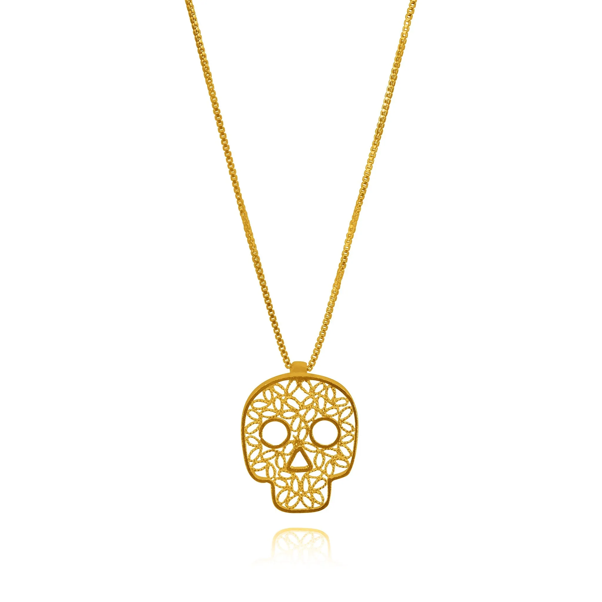 SUGAR GOLD SKULL MINI PENDANT FILIGREE