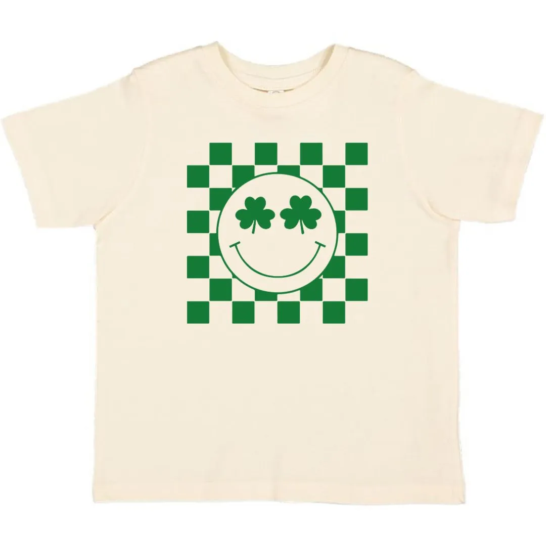 Sweet Wink Shamrock Smiley St. Patrick's Day S/S Tee - Natural