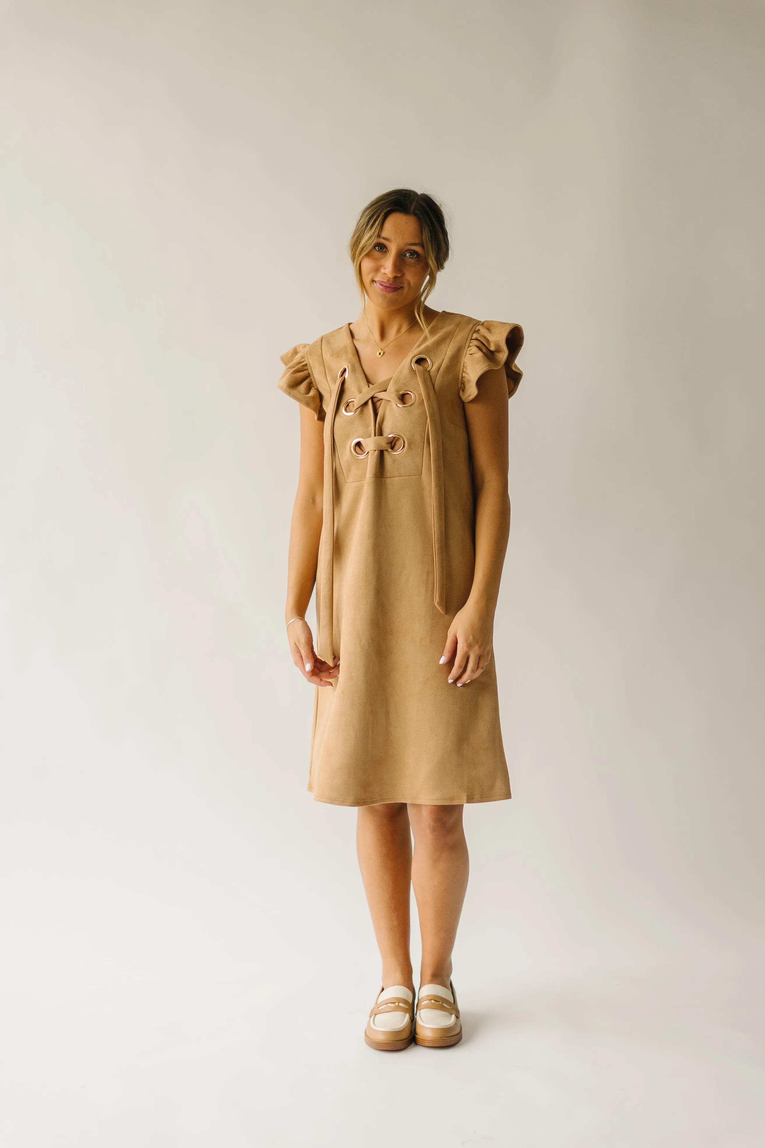 The Alamosa Laced-Up Dress in Camel