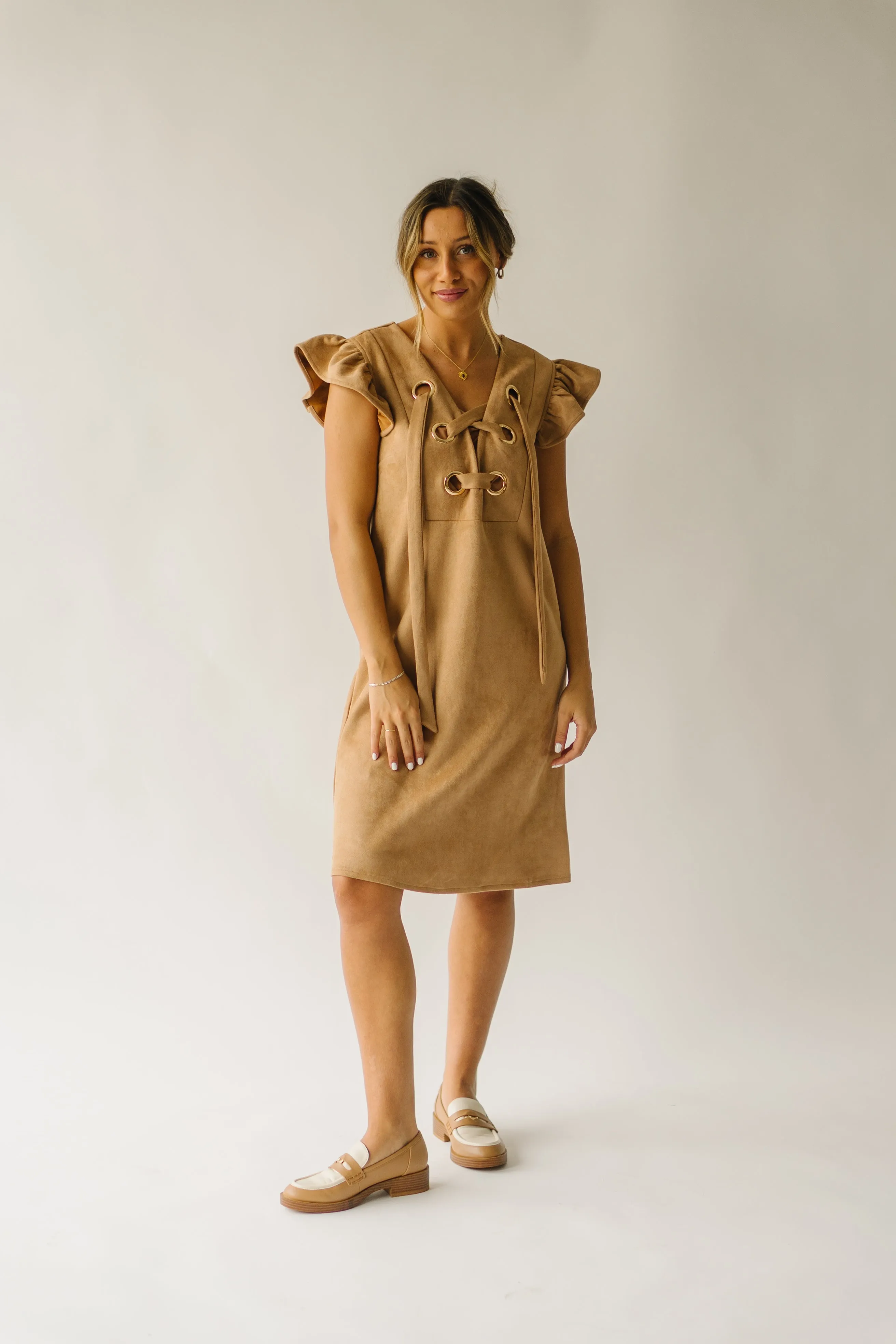 The Alamosa Laced-Up Dress in Camel