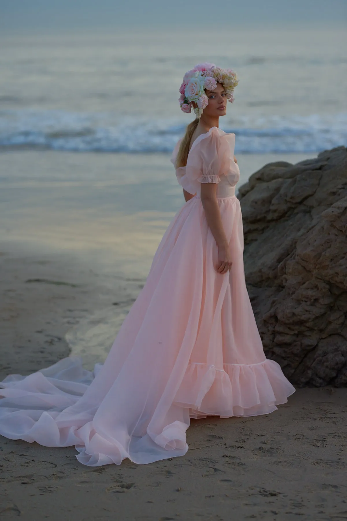 The Peach Fuzz in Bloom Bridal Gown