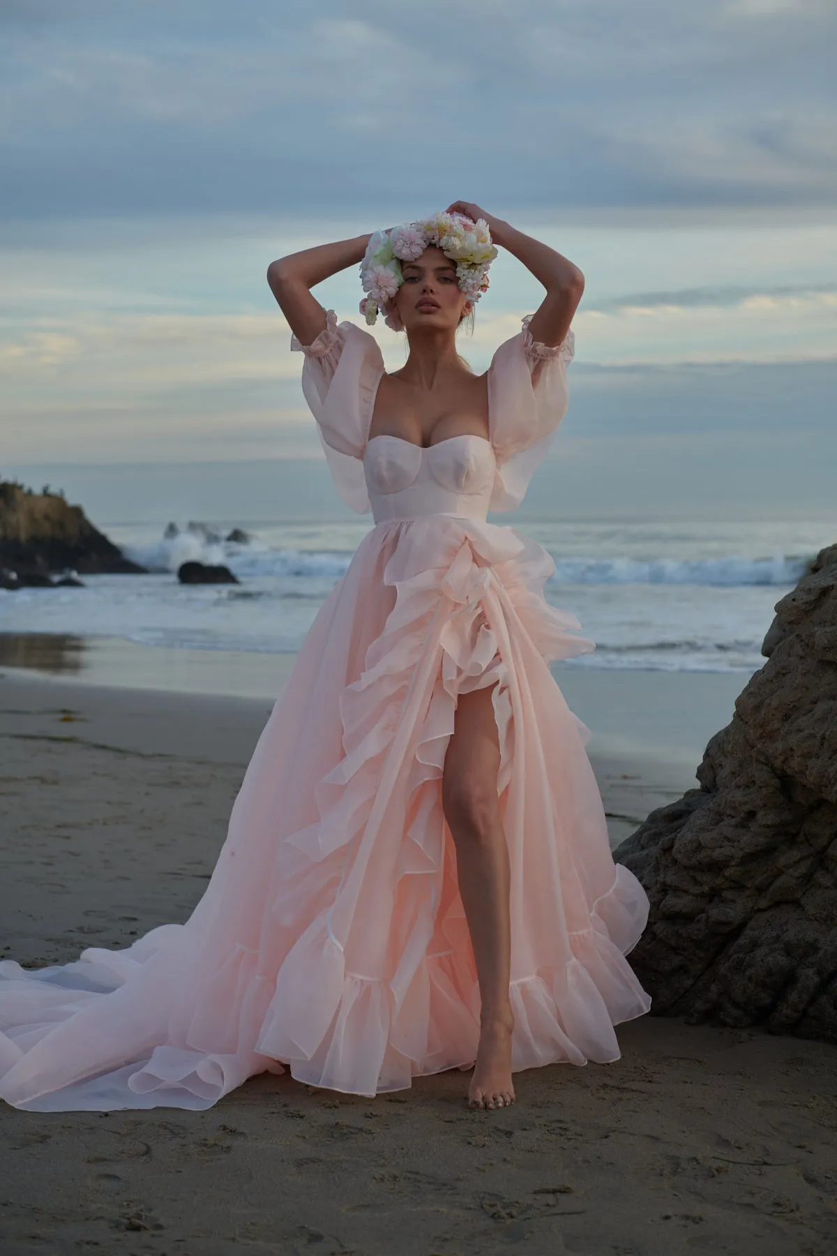 The Peach Fuzz in Bloom Bridal Gown