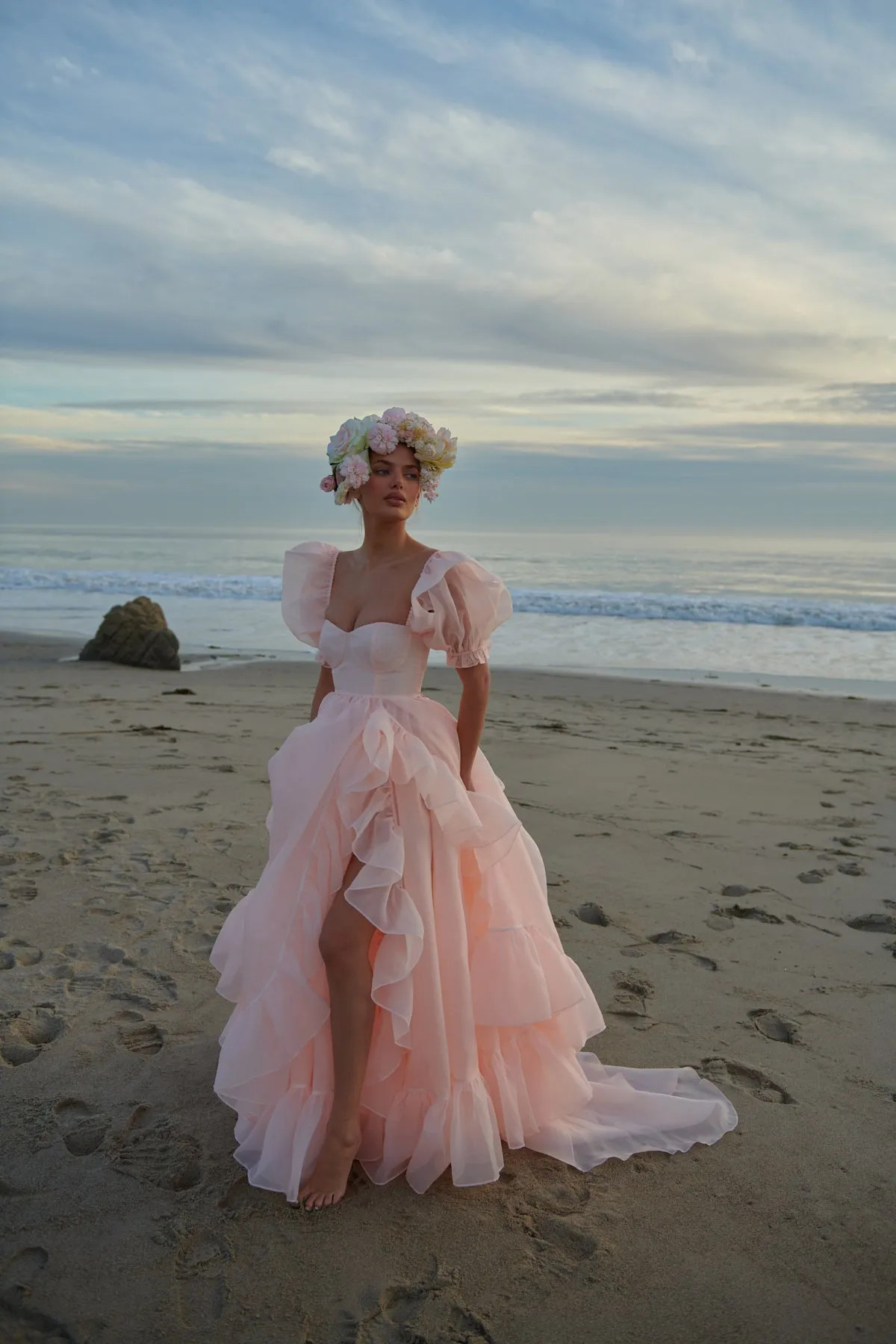 The Peach Fuzz in Bloom Bridal Gown