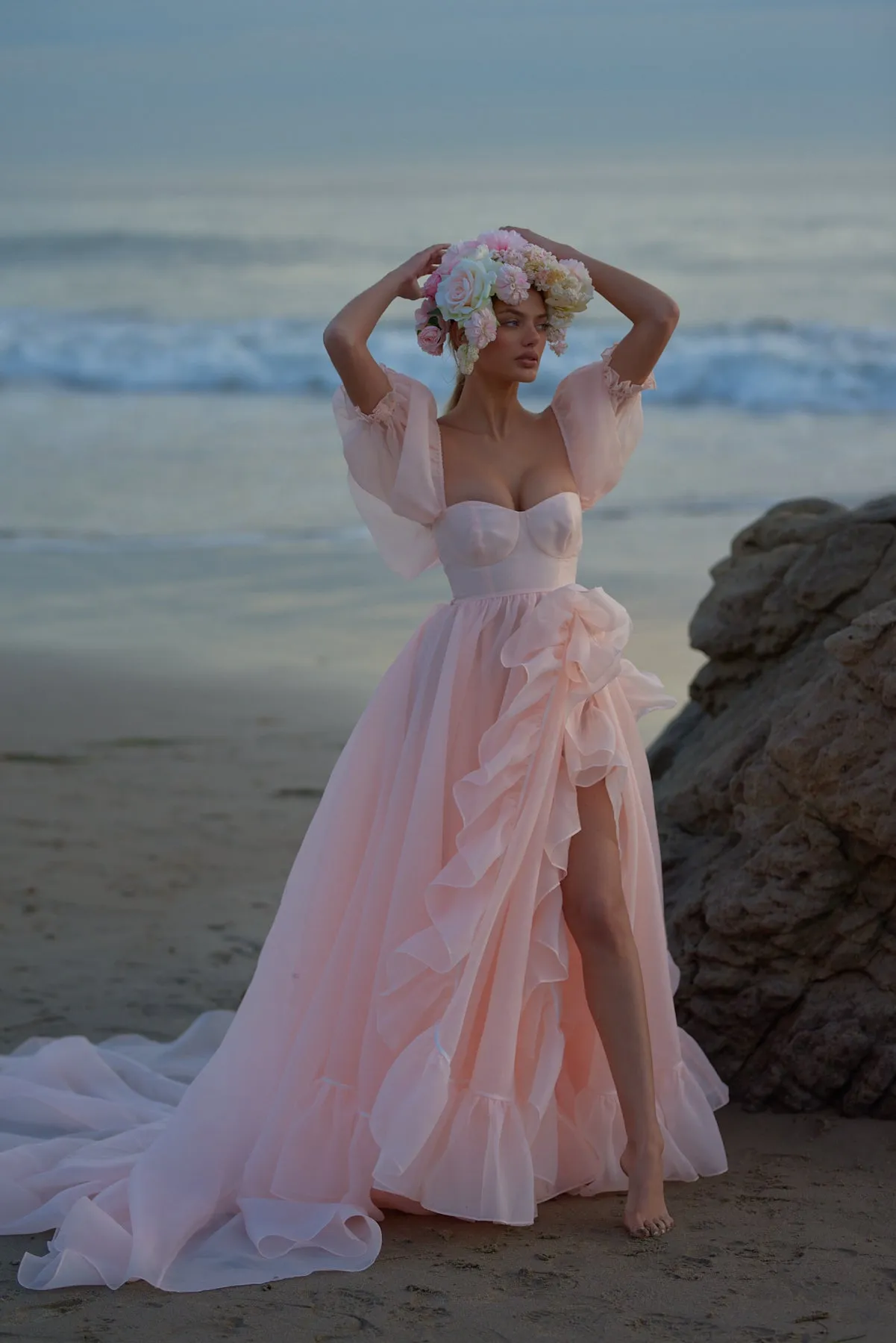 The Peach Fuzz in Bloom Bridal Gown