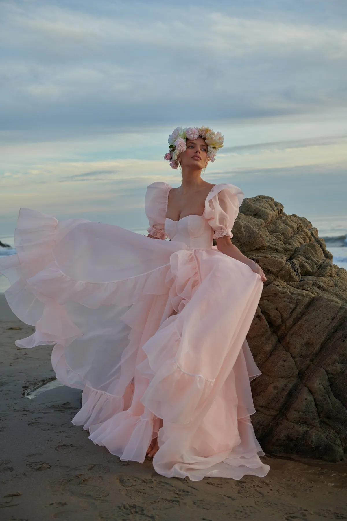 The Peach Fuzz in Bloom Bridal Gown