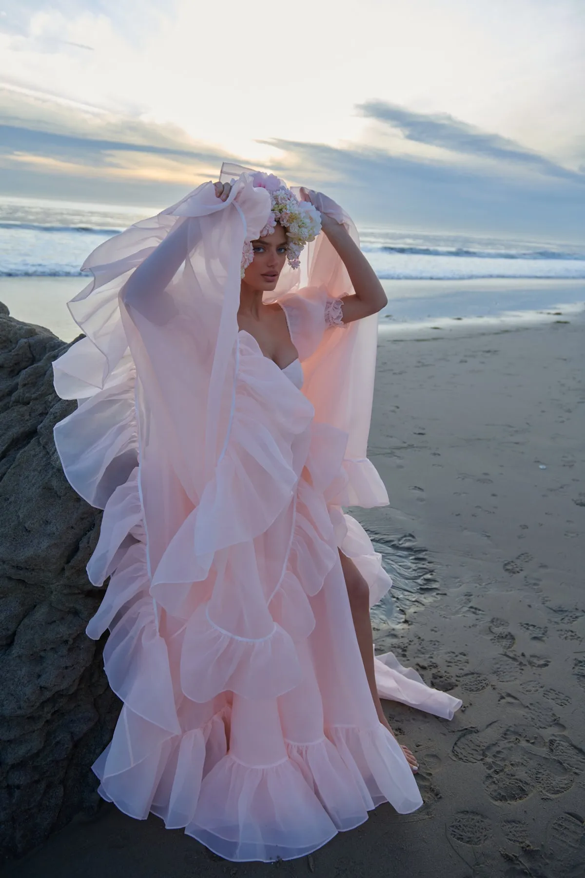 The Peach Fuzz in Bloom Bridal Gown