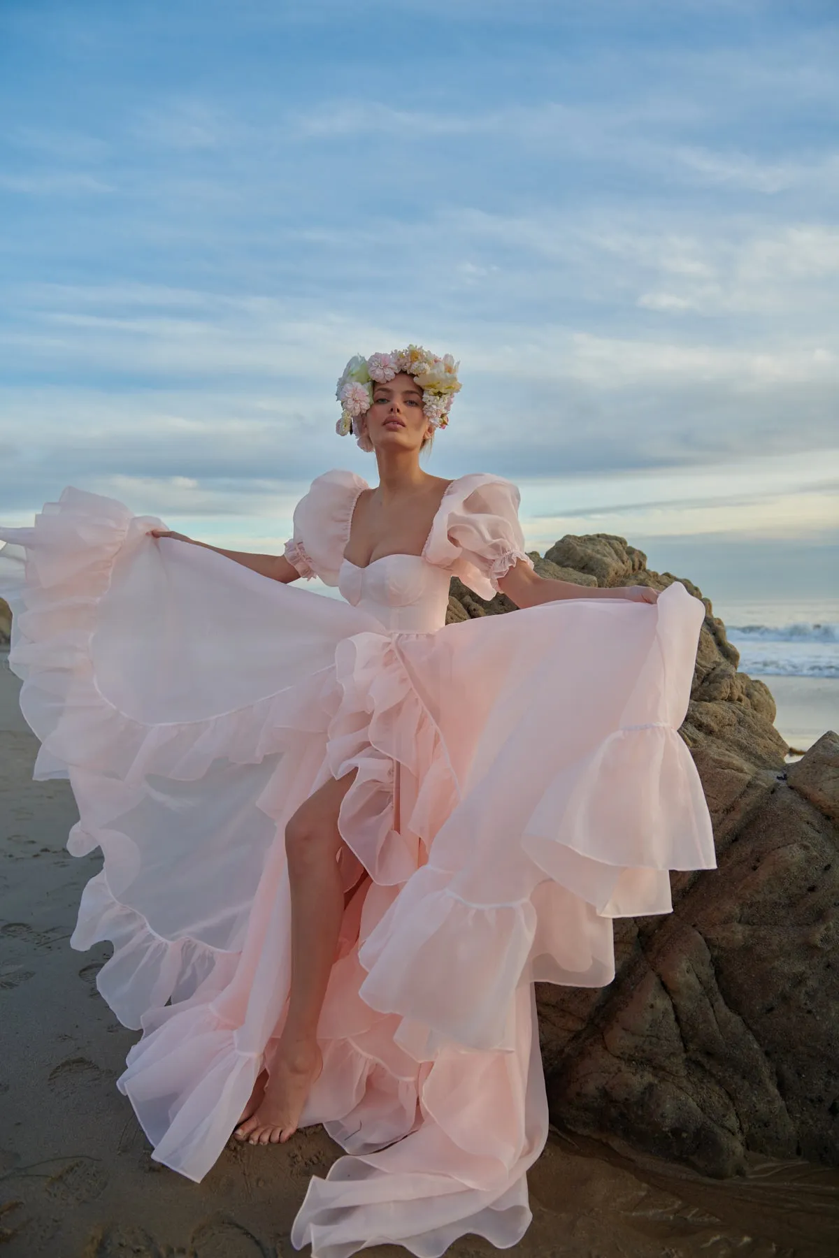 The Peach Fuzz in Bloom Bridal Gown