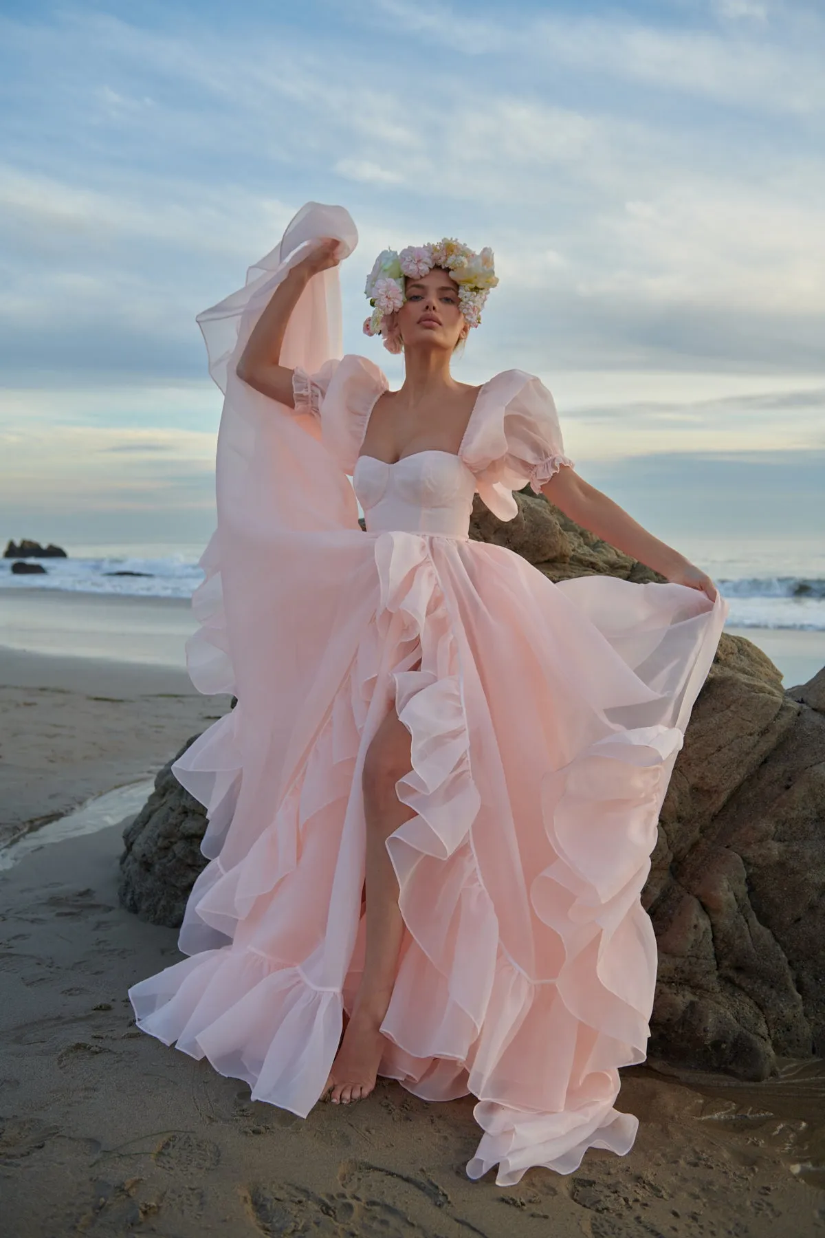 The Peach Fuzz in Bloom Bridal Gown