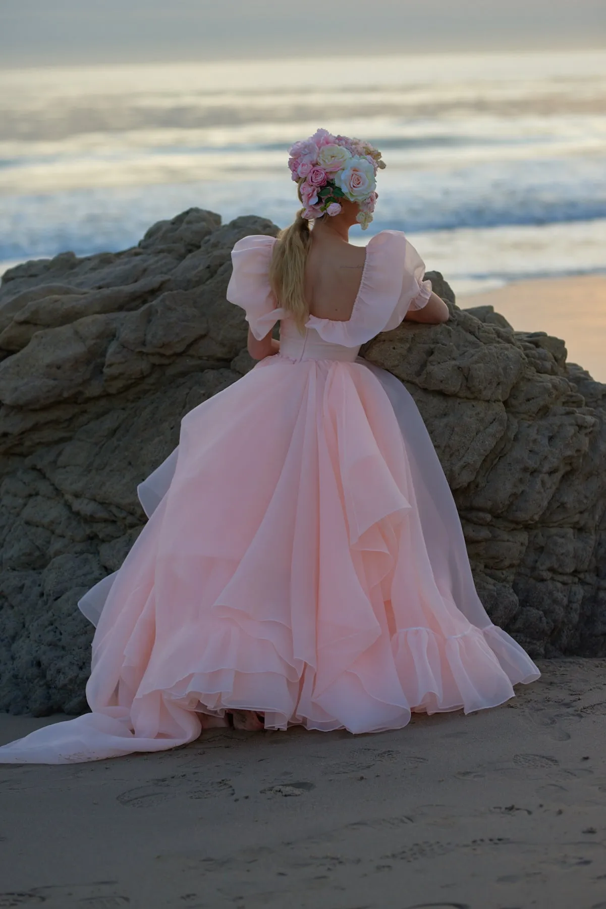 The Peach Fuzz in Bloom Bridal Gown