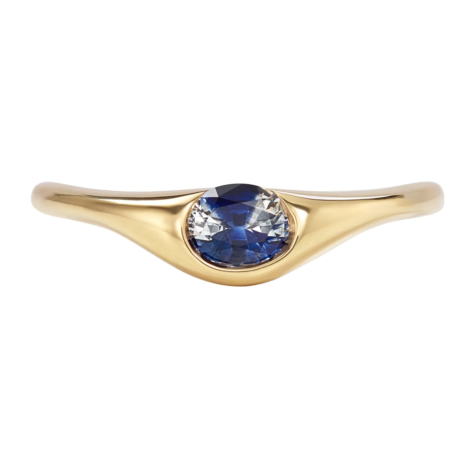 Tidal OOAK Parti Sapphire Signet Ring