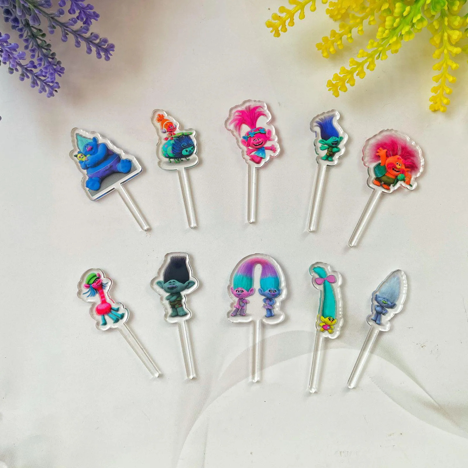 Trolls Acrylic Food Picks