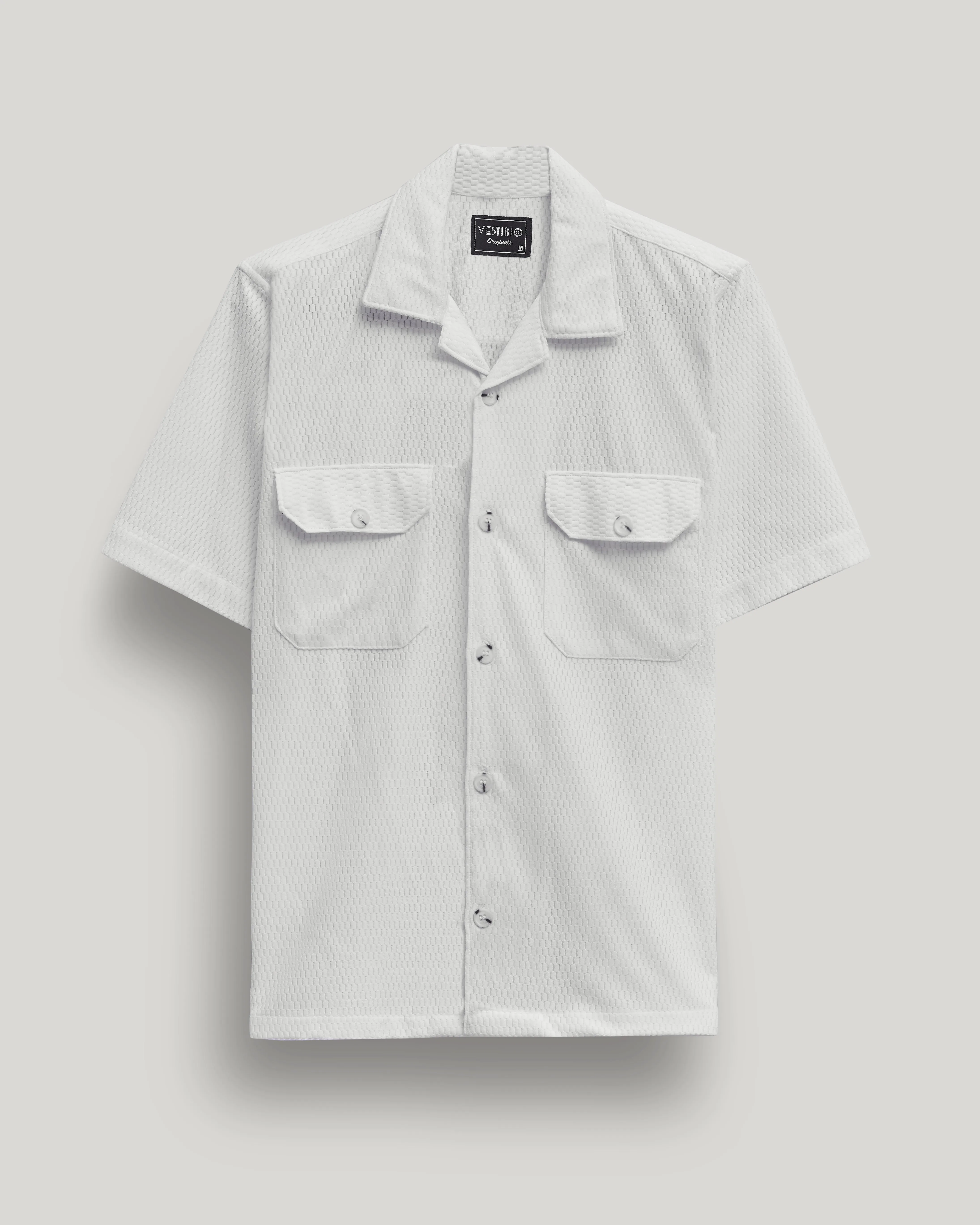 White double pocket half sleeve shirt