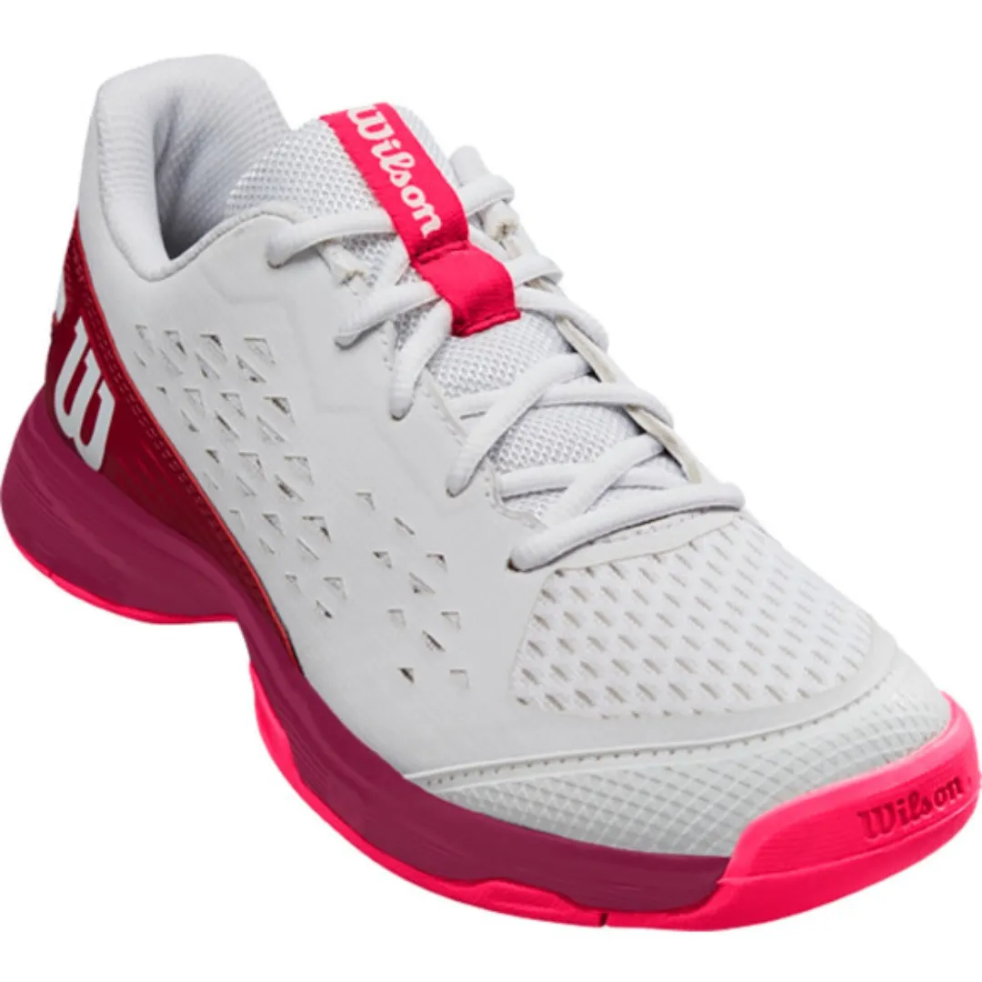 Wilson Rush Pro 4.0 Junior Tennis Shoes - White/Beet Red